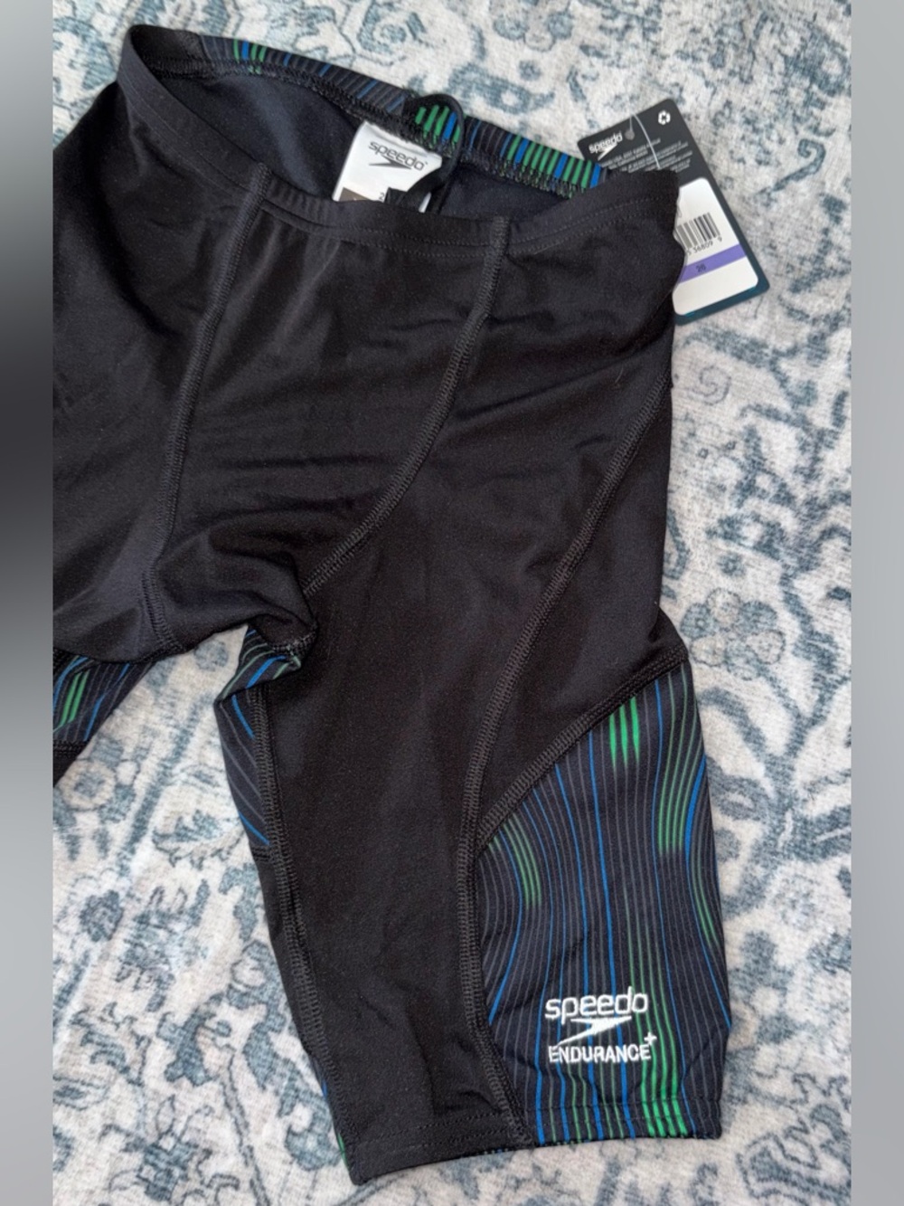 Speedo Men's Space Train Jammer Black/Blue/Green Speedos - Picture 7 of 16